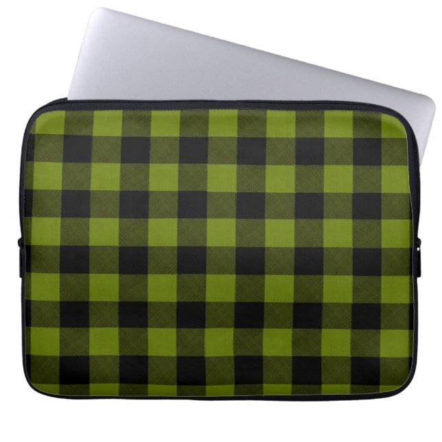 Capa Para Notebook Xadrez Verde Jardim Botânico (Frente)