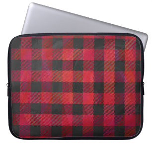 Capa Para Notebook Xadrez vermelho e preto verificado