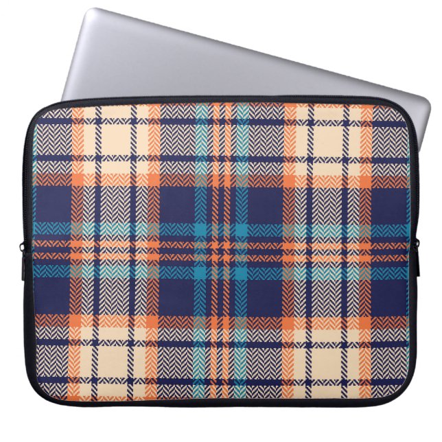 Capa Para Notebook Xadrez Vibrante: Design têxtil de outono (Frente)