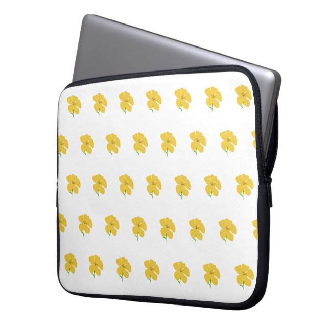 Capa Para Notebook Yellow floral (Frente Esquerda)