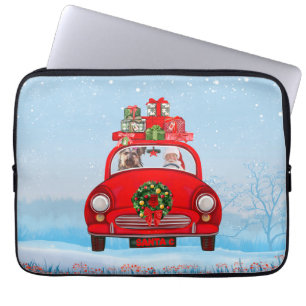 Capa Para Notebook Yorkshire Terrier Dog Carro Com Papai Noel