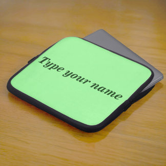Capa Para Notebook Your Name on Light Green Laptop Sleeve