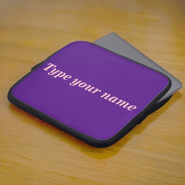 Capa Para Notebook Your Name on Purple Laptop Sleeve (Purple laptop sleeve with your name)