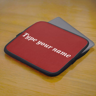 Capa Para Notebook Your Name on Red Laptop Sleeve