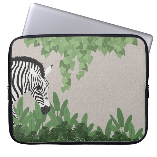 Capa Para Notebook Zebra amongst Leaves (Frente)