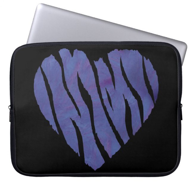 Capa Para Notebook Zebra Animal Imprime Coração Púrpura (Frente)