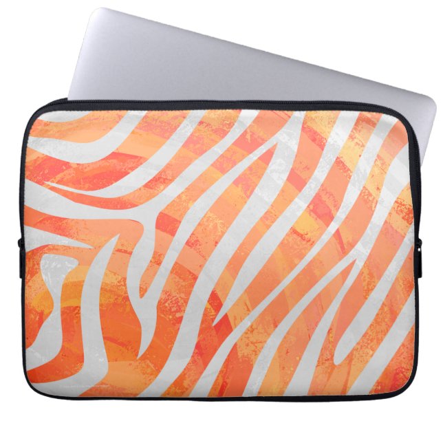 Capa Para Notebook Zebra Orange e Impressão branca (Frente)