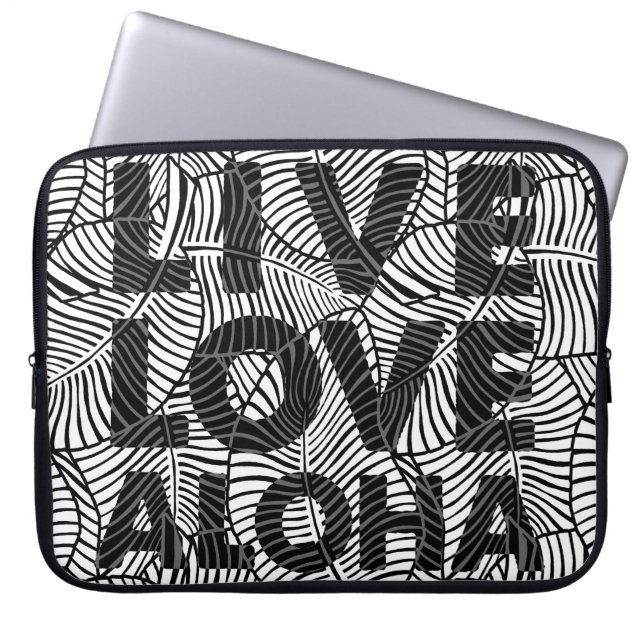 Capa Para Notebook Zebra Palm Aloha Havaiana, traje tropical úmido (Frente)