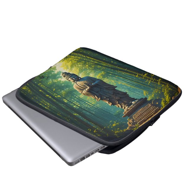 Capa Para Notebook Zen no Bosque de Bambu (Frente Inferior)
