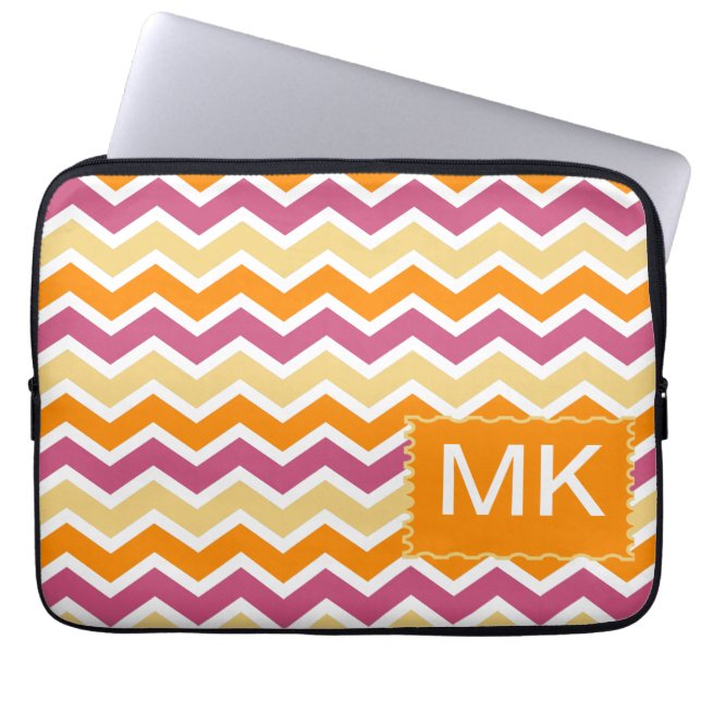 Capa Para Notebook ZigZag tribal vibrante (Frente)