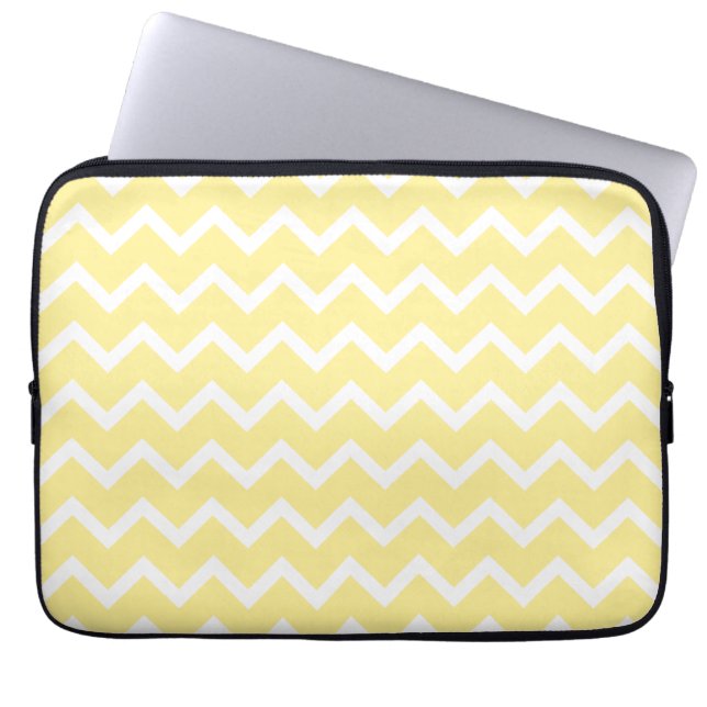 Capa Para Notebook Zigzags. amarelos e brancos da luz - (Frente)