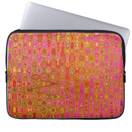 Capa Para Notebook Zigzags Atômicos Frios Abstratos Vermelhos e Amare