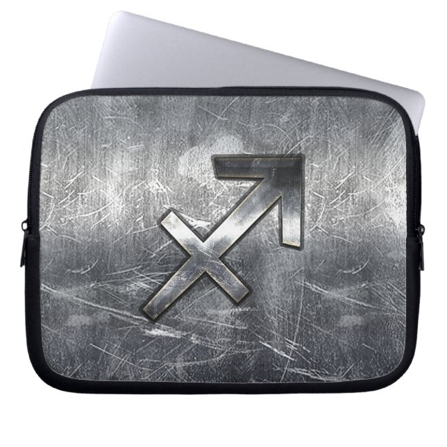 Capa Para Notebook Zodiac Sagitário Em Aço Vestido (Frente)
