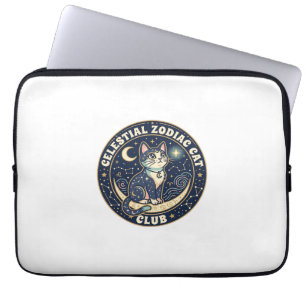Capa Para Notebook Zodíaco Celestial Gato Fofo Camiseta - Cel