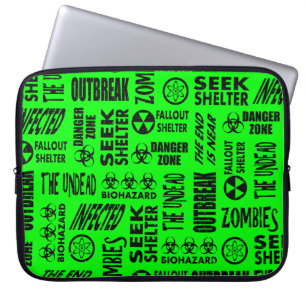 Capa Para Notebook Zombi, manifestação, preto do Biohazard & verde 