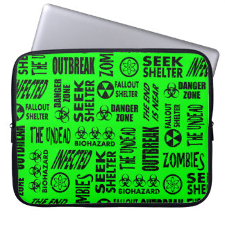 Capa Para Notebook Zombi, manifestação, preto do Biohazard & verde do