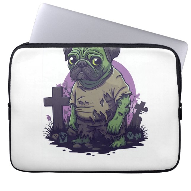Capa Para Notebook Zombie Pug � Undead Funny Halloween Dog (Frente)