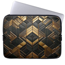 Capa Para Notebook Zwart Goud Retro Laptop Sleeve
