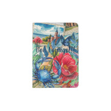 Colagem Floral Tropical Boho Cénico em Aquarela
