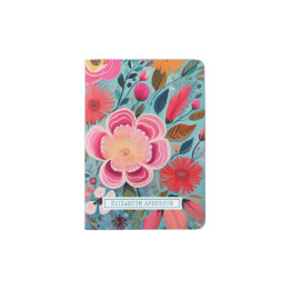 Capa Para Passaporte Lindo Floral Botânico Feminino