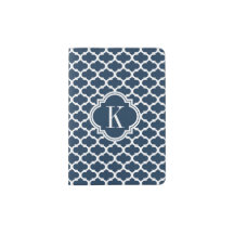 Monograma de Quatrefoil Azul Marinho