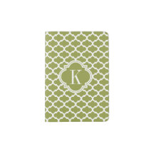 Monograma de Quatrefoil Verde Azeite