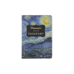 Capa Para Passaporte Personalização da Pintura de Starry Night Vincent