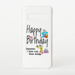 Capa Para Samsung Galaxy Alguém que eu amo era nascer hoje. Aniversário Des<br><div class="desc">Feliz aniversário para você. Alguém que eu amo era nascer hoje. Design de aniversário engraçado e fofo com um lindo ursinho de pelúcia segurando um presente e um lápis engraçado escrevendo os desejos de aniversário. Uma combinação perfeita para roupas.</div>