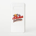 Capa Para Samsung Galaxy Aloha Summer<br><div class="desc">design de Verão legal com a citação "Aloha Summer",  com palmas e o sol ao fundo. Excelente para as próximas férias de verão. Bom para os jovens e os velhos.</div>