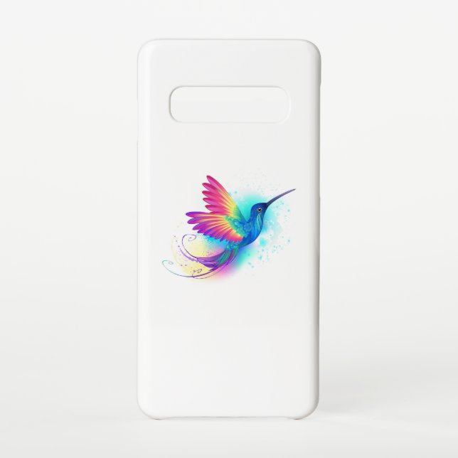 Capa Para Samsung Galaxy Arco-Íris Exótico Hummingbird (Verso)