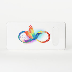 Capa Para Samsung Galaxy Arco-íris Hummingbird com símbolo Infinito