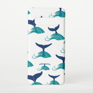 Capa Para Samsung Galaxy Baleia Azul Ondas de Cauda Animal Marinho Oceano M