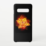 Capa Para Samsung Galaxy Blooming Fire Rosa<br><div class="desc">Rosa a sangrar do fogo e chama em fundo preto.</div>