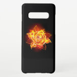 Capa Para Samsung Galaxy Blooming Fire Rosa<br><div class="desc">Rosa a sangrar do fogo e chama em fundo preto.</div>