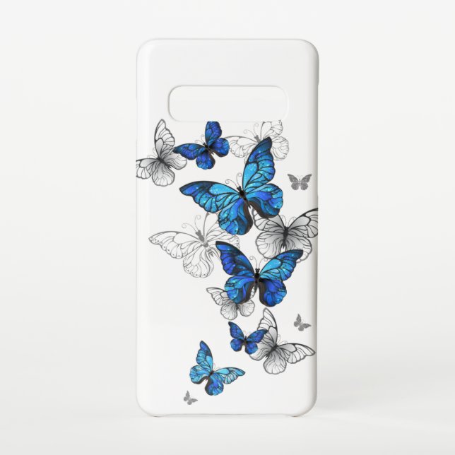 Capa Para Samsung Galaxy Borboletas Azuis Morpho (Verso)