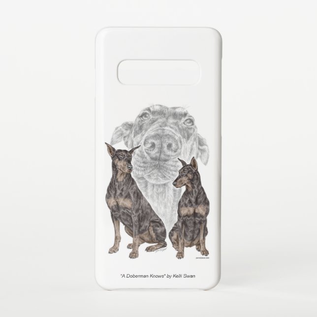 Capa Para Samsung Galaxy Cães Doberman Preto e Marrom (Verso)