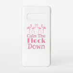 Capa Para Samsung Galaxy Calma, Flamingo Engraçado.<br><div class="desc">Calma,  o trocadilho engraçado de verão do Flock Down faz um presente de excelente para qualquer um que ama estes lindos pássaros da praia.</div>