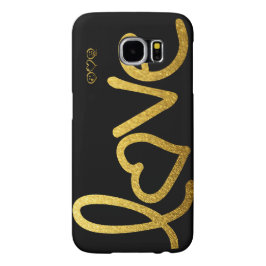 Capa Para Samsung Galaxy S6 Amor preto e Dourado