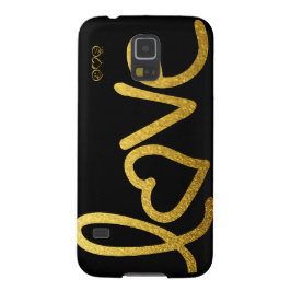 Capinha Galaxy S5 Amor preto e Dourado