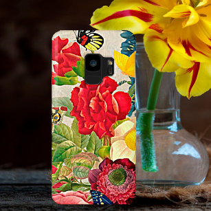 Capa Para Samsung Galaxy S9 Case-Mate Buquê de Flor Vintage com Borboletas