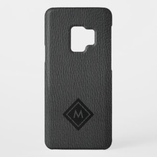 Capa Para Samsung Galaxy S9 Case-Mate Cinza Escura Faux Leather Monograma