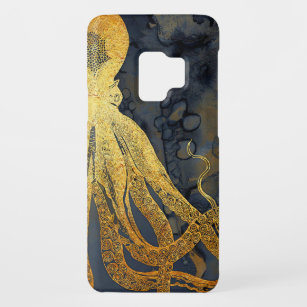Capa Para Samsung Galaxy S9 Case-Mate Coastage Vintage Octopus Dourado Black Blue Waterc