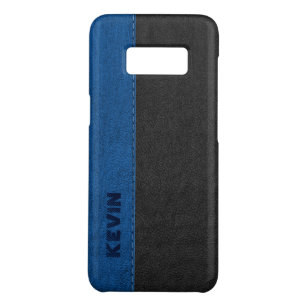 Capa Case-Mate Samsung Galaxy S8 Couro Preto e Azul Vintage Faux