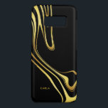 Capa Case-Mate Samsung Galaxy S8 design de espirais legal a preto e a ouro falso<br><div class="desc">Design suave e elegante preto e abstrato de ouro legal.</div>