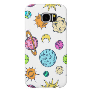 Capa Para Samsung Galaxy S6 Espaços Doodles Fundo Cósmico