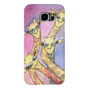Capa Para Samsung Galaxy S6 Giraffe Wtercolor Funny Animal