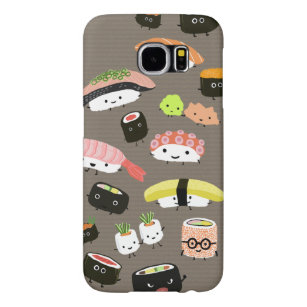 Capa Para Samsung Galaxy S6 Kawaii Sushi - Caracteres Funny Foodie