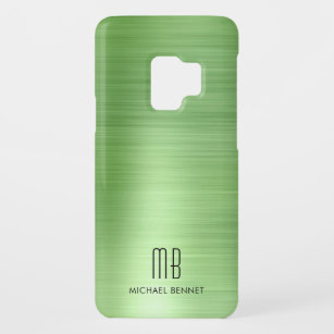 Capa Para Samsung Galaxy S9 Case-Mate Metálico verde esverdeado monograma elegante