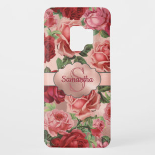 Capa Para Samsung Galaxy S9 Case-Mate Monogrammed floral dos rosas rosas vermelha