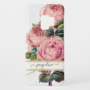 Capa Para Samsung Galaxy S9 Case-Mate Nome de Script Elegante Rosa Rosa de Vintage Flora